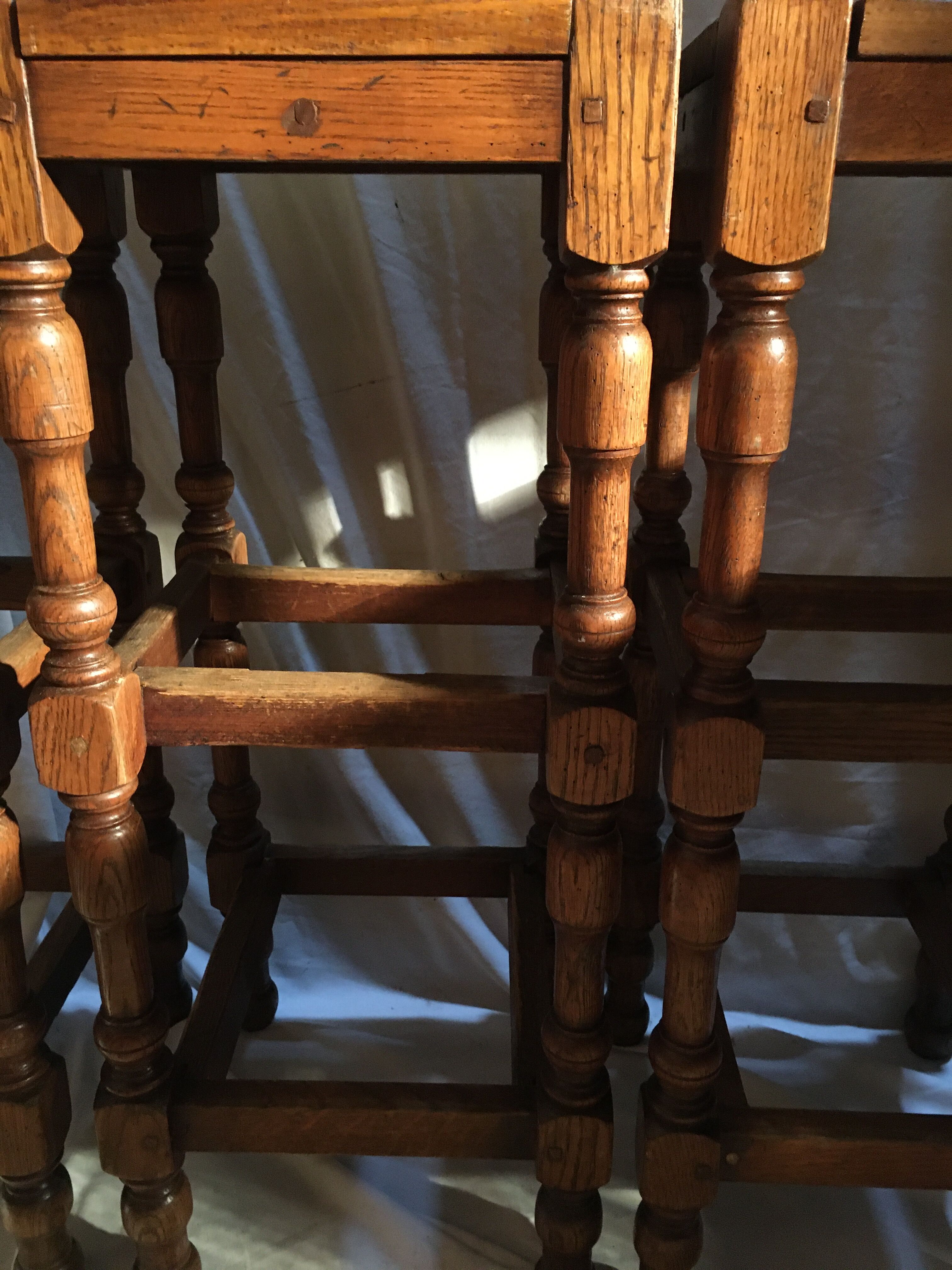 Lot de 3 tabourets en chêne