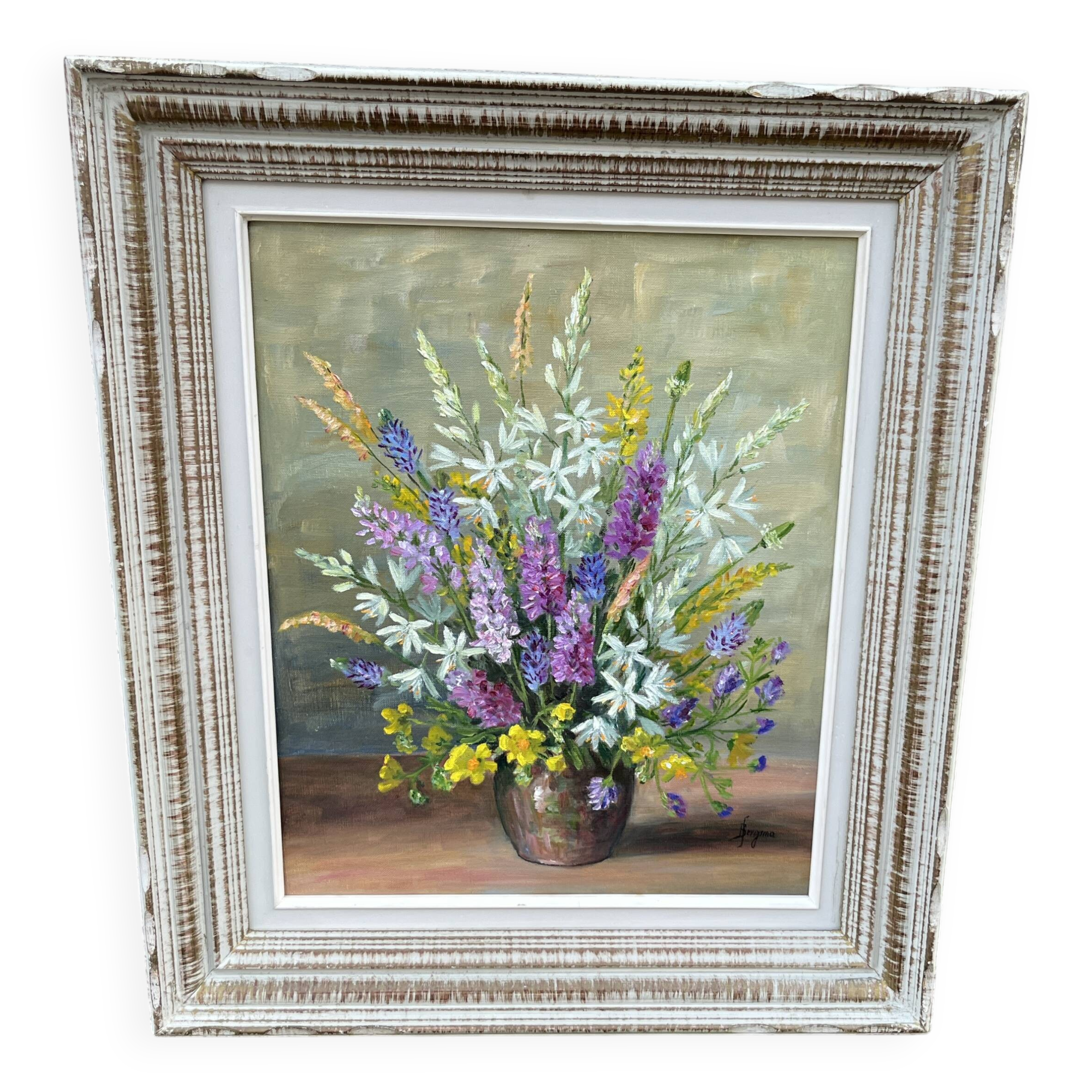 Tableau Nature Morte Fleurie XX  – Signé