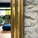 Antique mirror 173/94.5cm Louis-Philippe with a pediment and beaded overmantel.