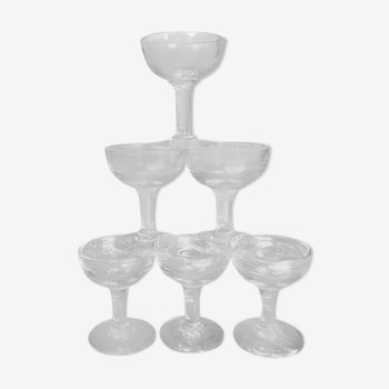 6 vintage champagne cups