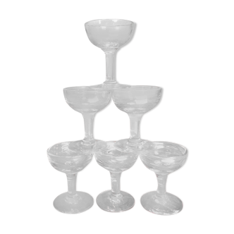 6 vintage champagne glasses