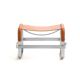 Old Silver Steel Footrest and Natural Tobacco Leather, Contemporary Style