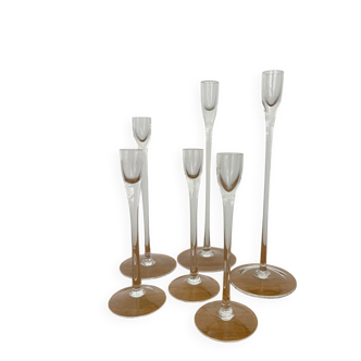 Set de 6 bougeoirs verre élancés