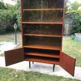 Vintage metal feet modernist showcase bookcase 1960