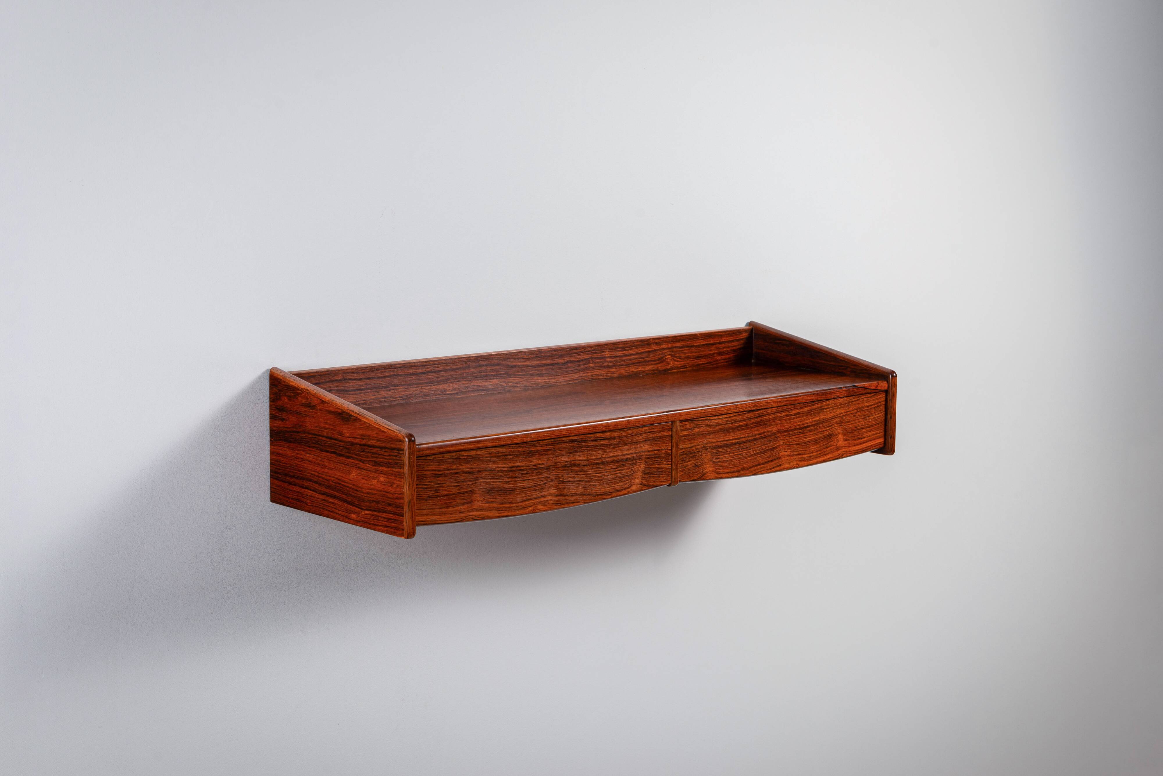 Rosewood wall console with two drawers