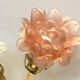 Double wall light with pink and white flower tulips brass LAMP-7103