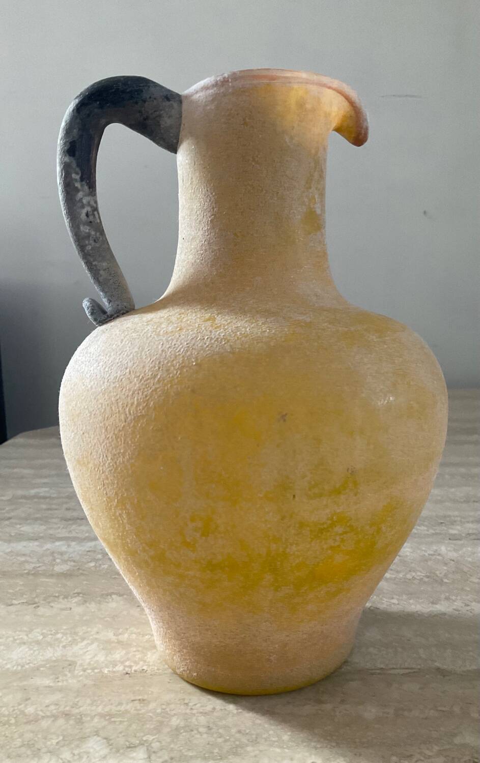 Scavo Murano vase jug in yellow glass paste
