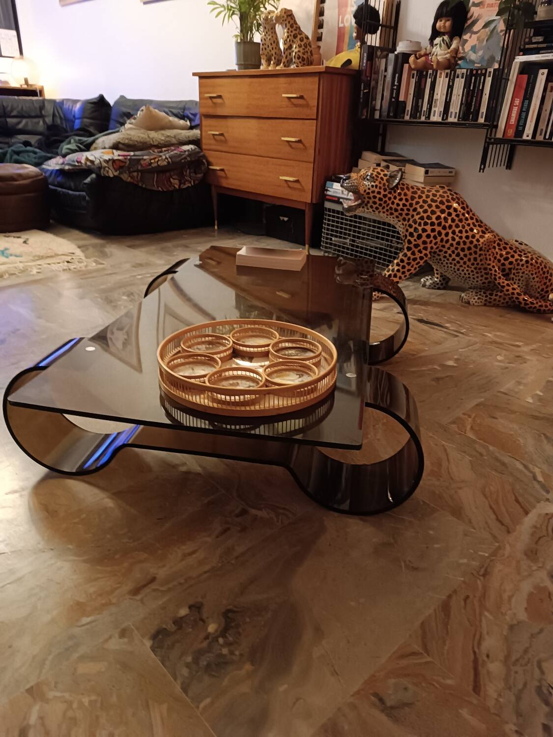 Vintage plexiglass coffee table