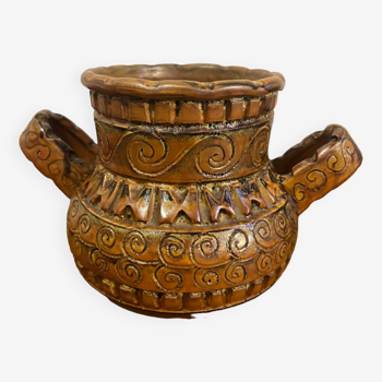 Vallauris ceramic vase pot year 1960 by Huguette Bessone