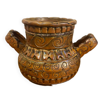 Pot vase en céramique de Vallauris année 1960 par Huguette Bessone