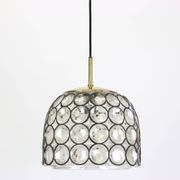 Iron and clear glass pendant from Limburg, Germany, 1960s.