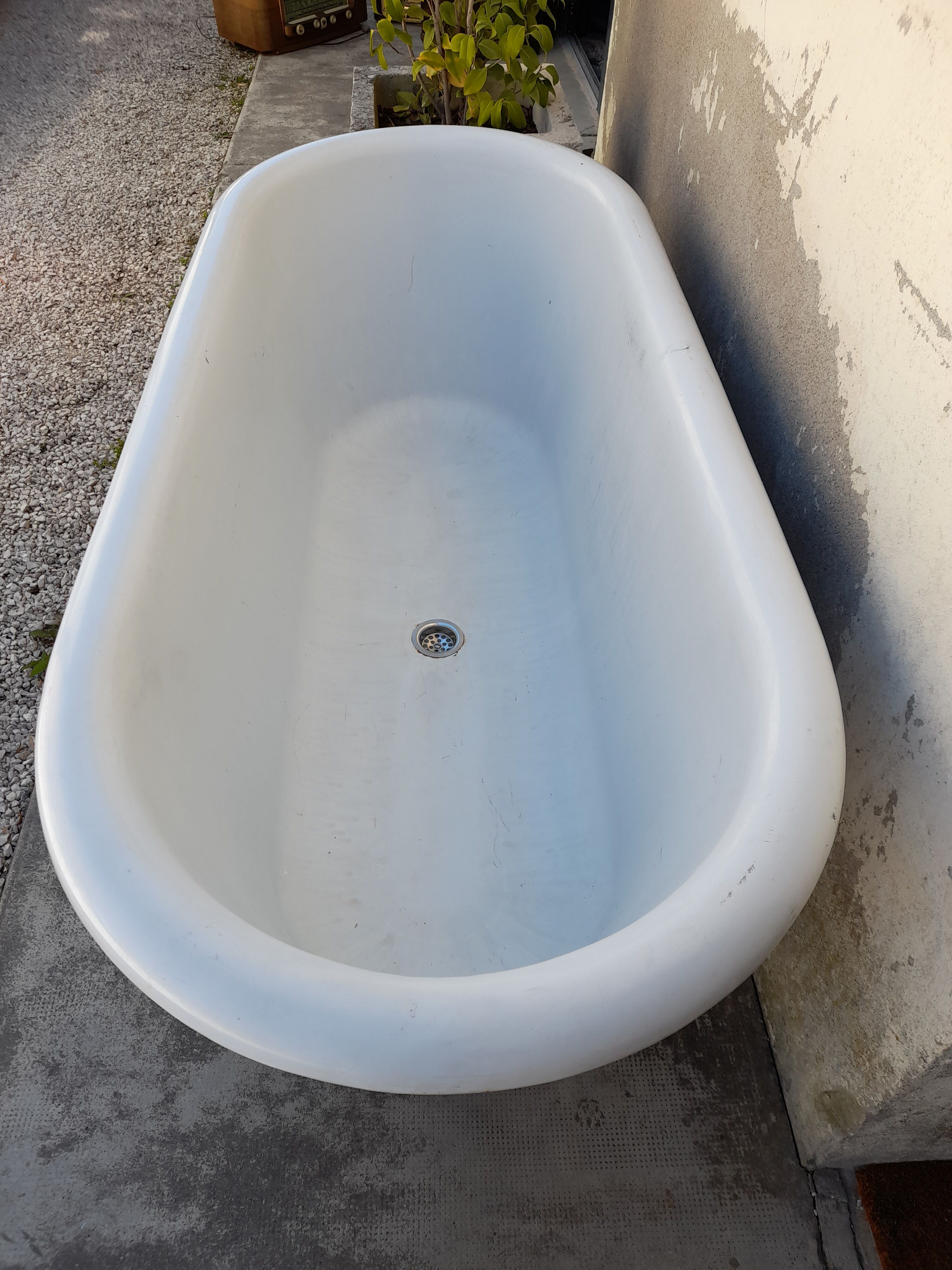 Old enamelled cast bath 19th
