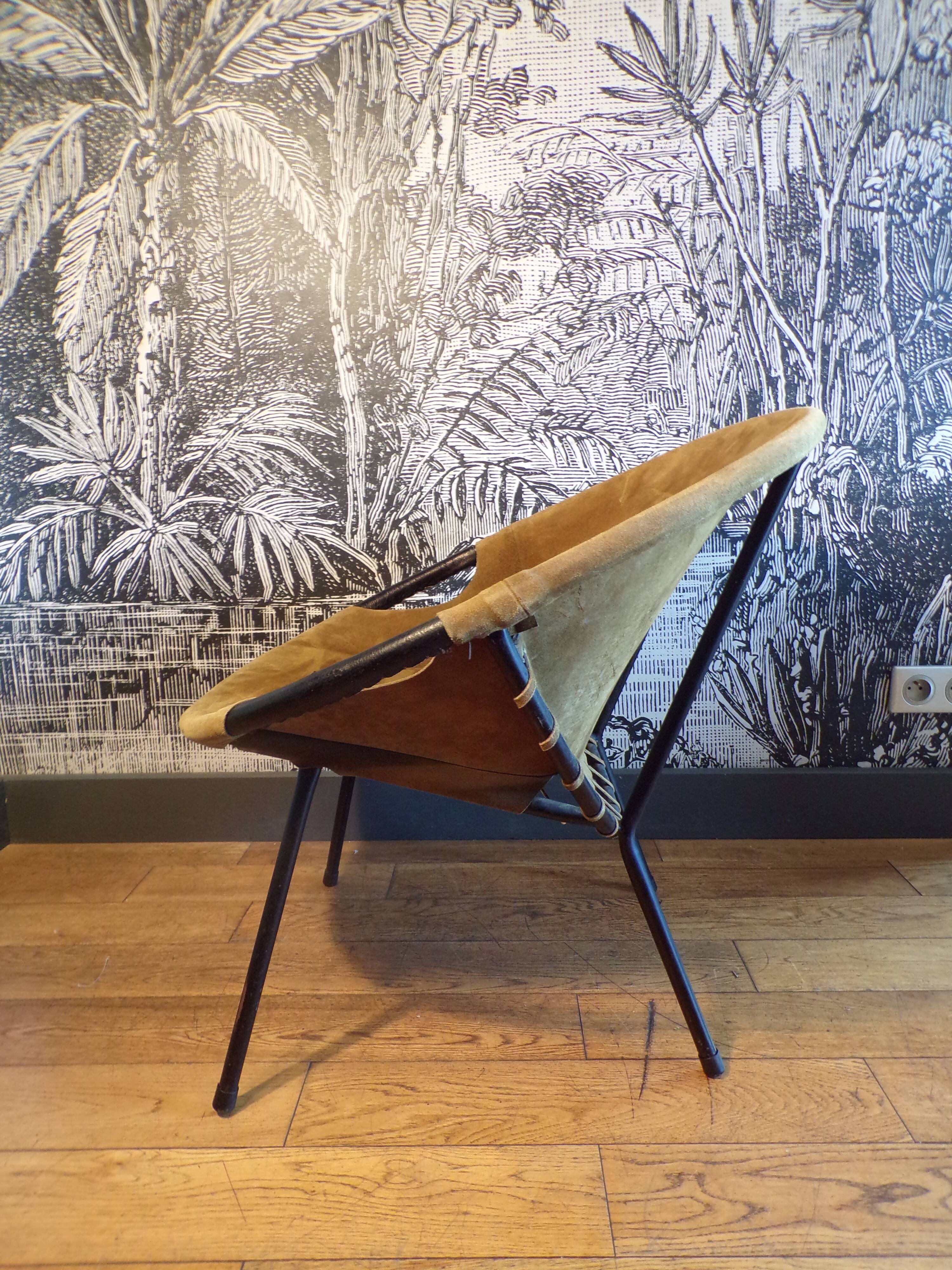 Fauteuil en daim circle par Lusch & Co