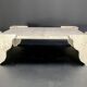 Large square coffee table in travertine by Claude Berraldacci. 1990s. France.