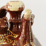 Zoomorphic gargoulette in glazed terracotta