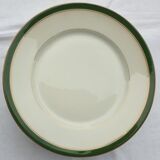 Set 6 porcelain plates Aux Lions de Faïence 1920 imperial green and gold