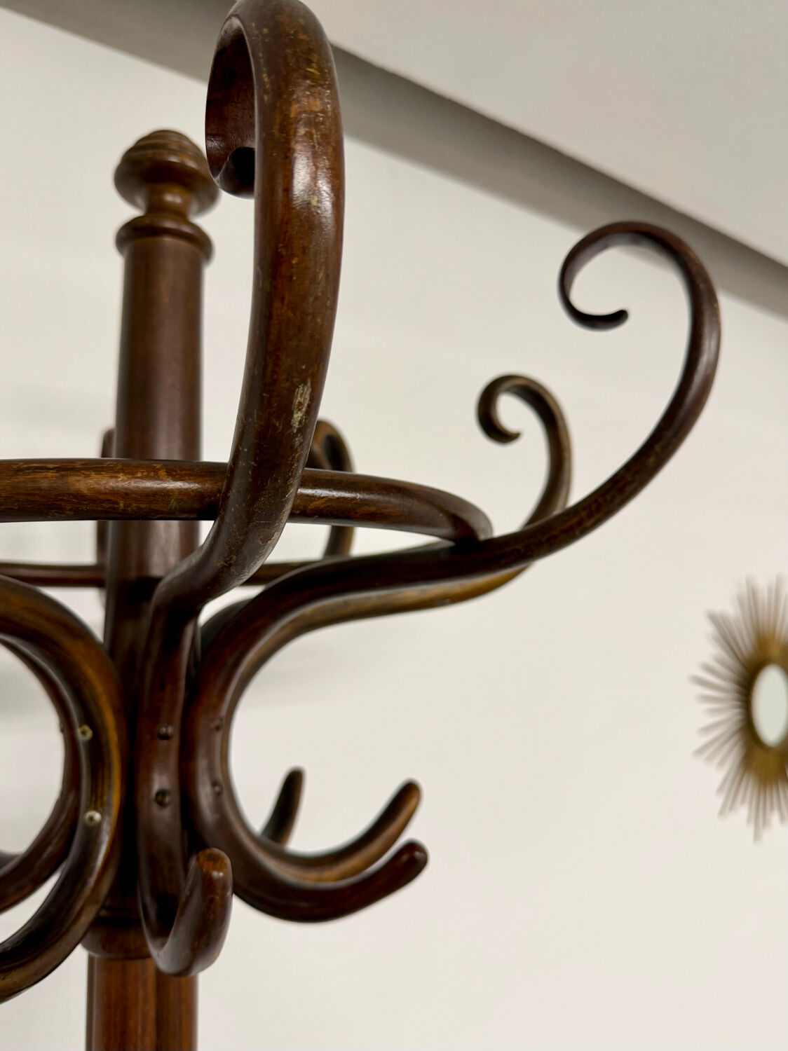 Curved wooden parrot coat rack 1940s thonet mod.10-401