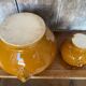 Ancienne soupière et 6 bols en céramique beige