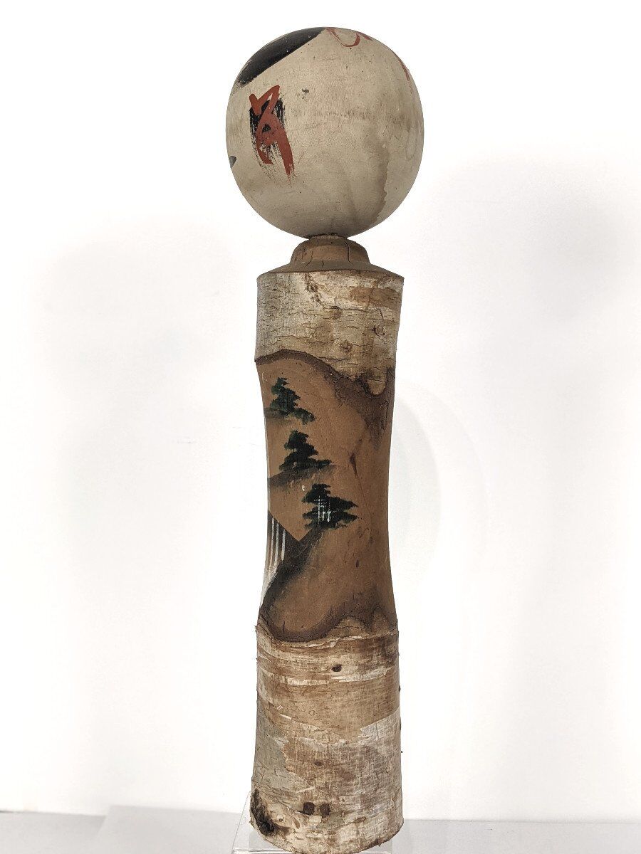 Kokeshi with Nô face theater Japan 1950-60