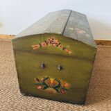 Large antique trunk hand-painted décor