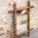 Wooden bamboo imitation mirror, antique mirror, hanging mirror, interior decor, mirror