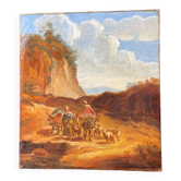 Oil painting on canvas from the 18th century featuring young peasant women.