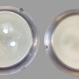 Lampe de plafond ou murale ronde Mid-Century en aluminium, années 70