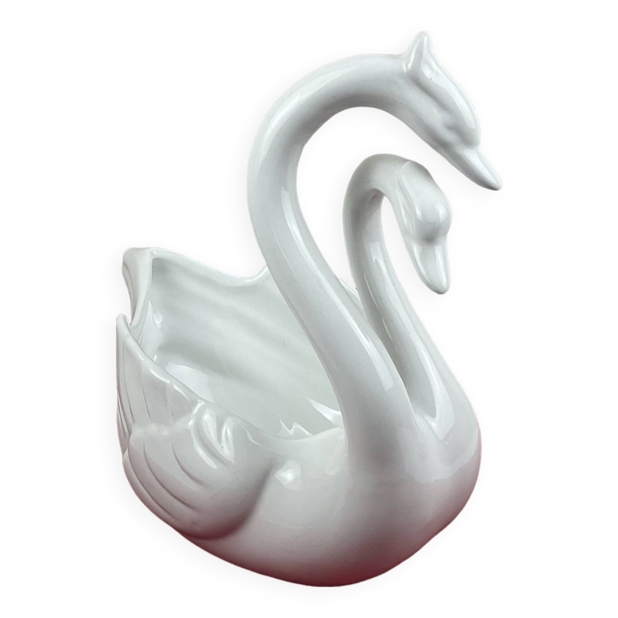 Large flowerpot couple of swans