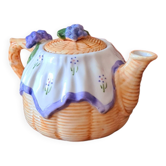 Théière en barbotine motifs Raisins