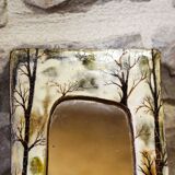 Resin mirror with owl decoration