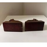 Pair of wooden bookends with Scottish Terrier dog design, 1950s