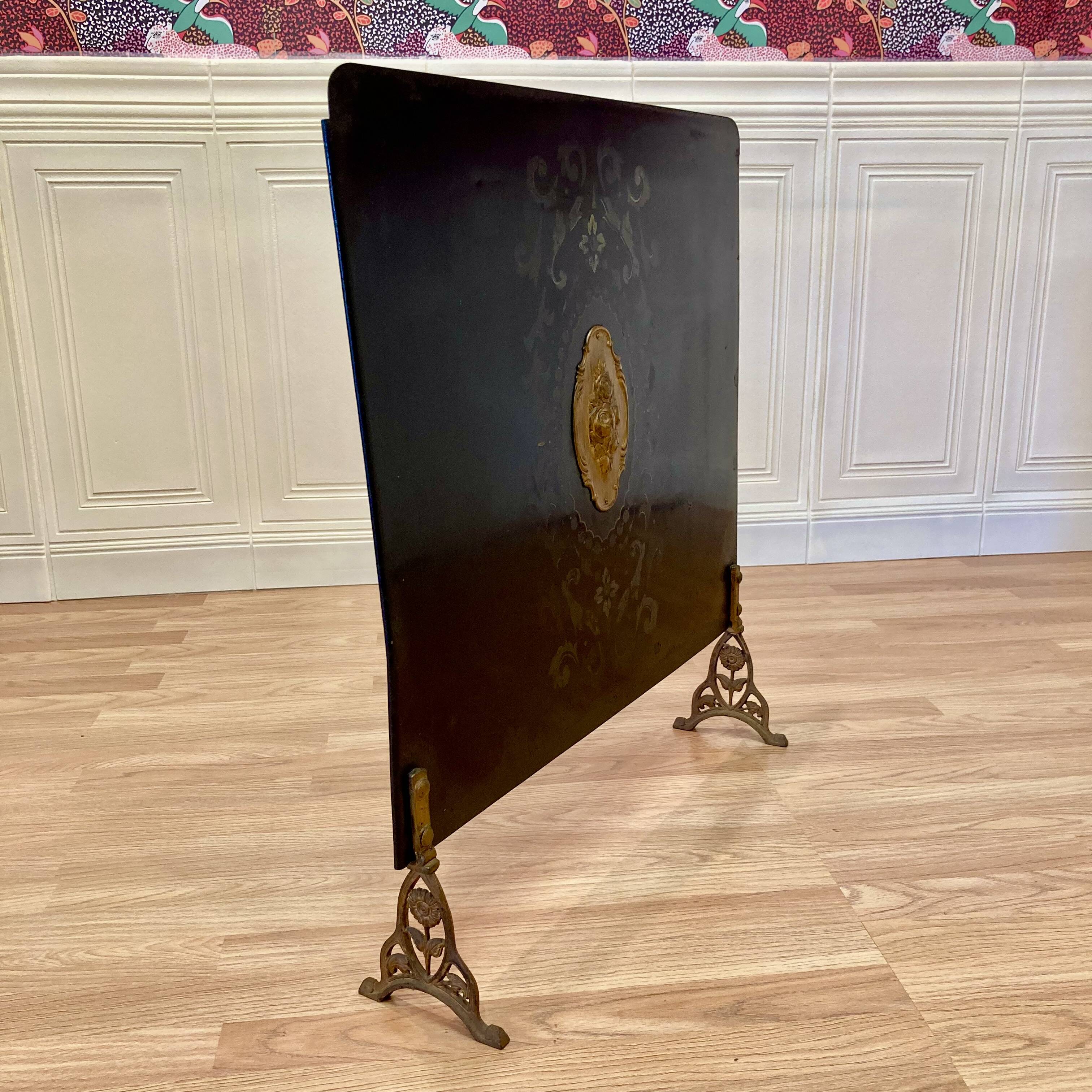 Vintage metal fireplace screen