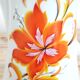 Vintage teapot / coffee maker - Bavarian porcelain - Orange flower décor - 1970