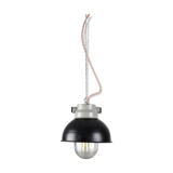 Vintage dark blueberry blue small industrial hanging light from TEP