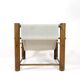 Solid wood armchair with adjustable backrest.