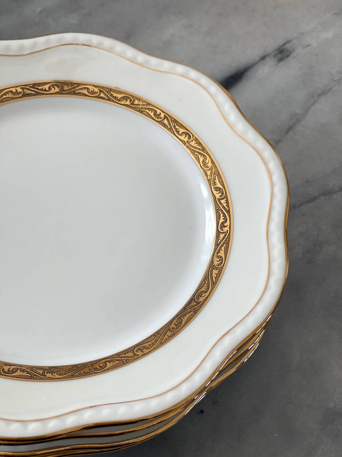 4 Nardon Lafarge porcelain dessert plates