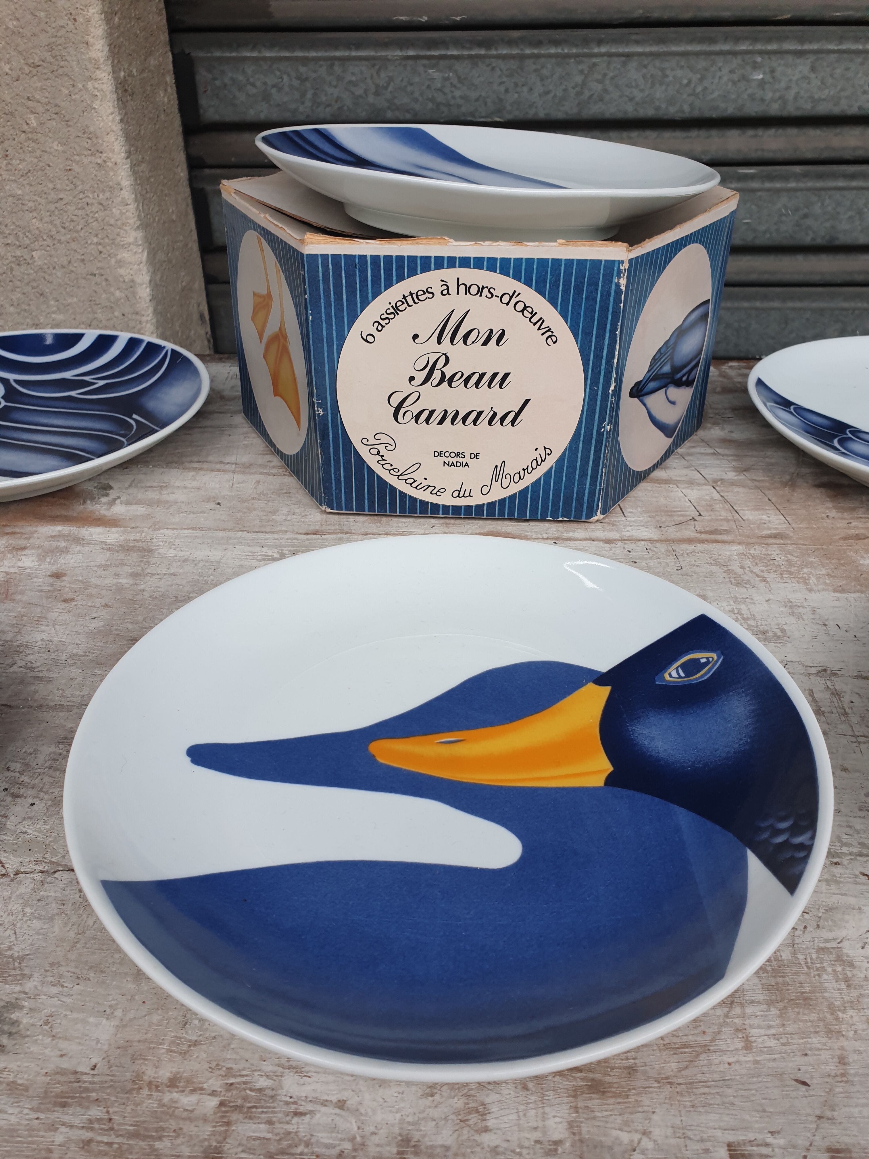 Service 6 plates porcelain ducks