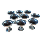 9 antique stainless steel ice cream cups