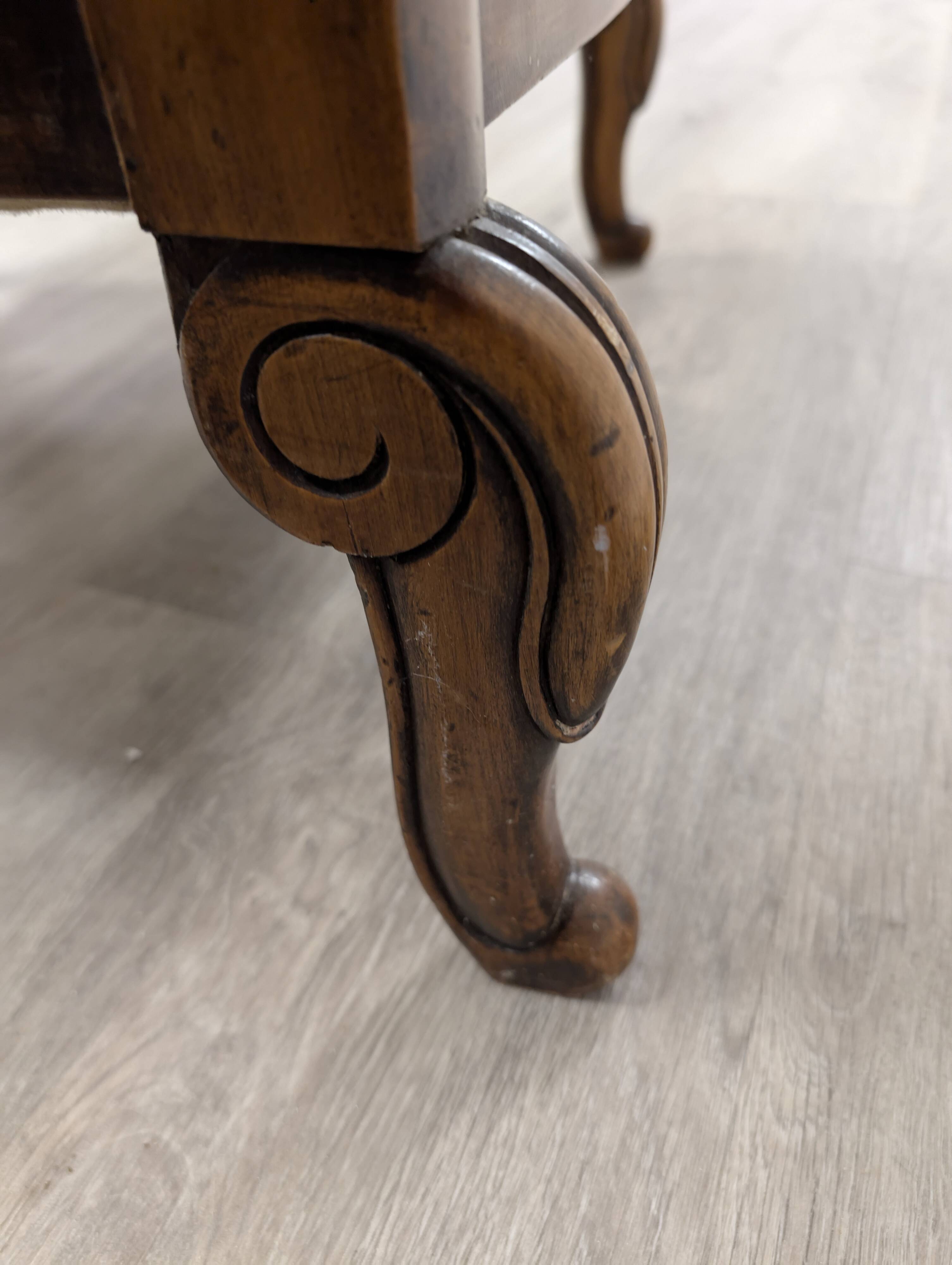 Restoration-style rolled-arm bergere