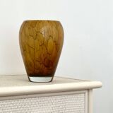 Mouth-blown glass vase.