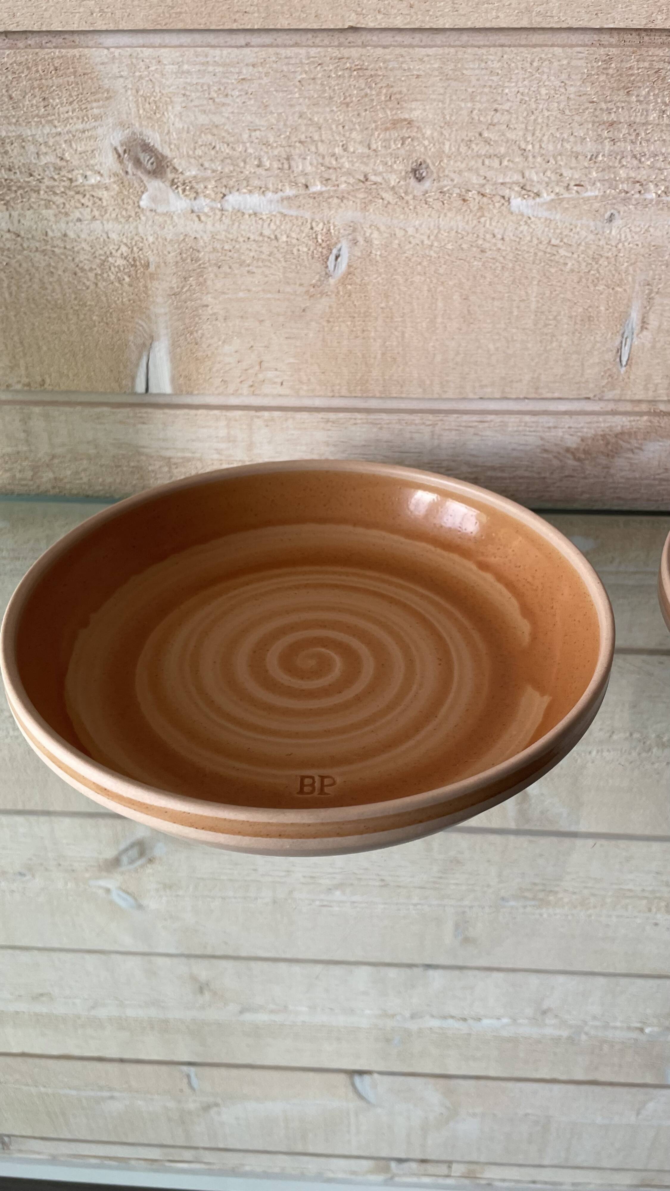 Set of 2 Sarreguemines stoneware soup plates