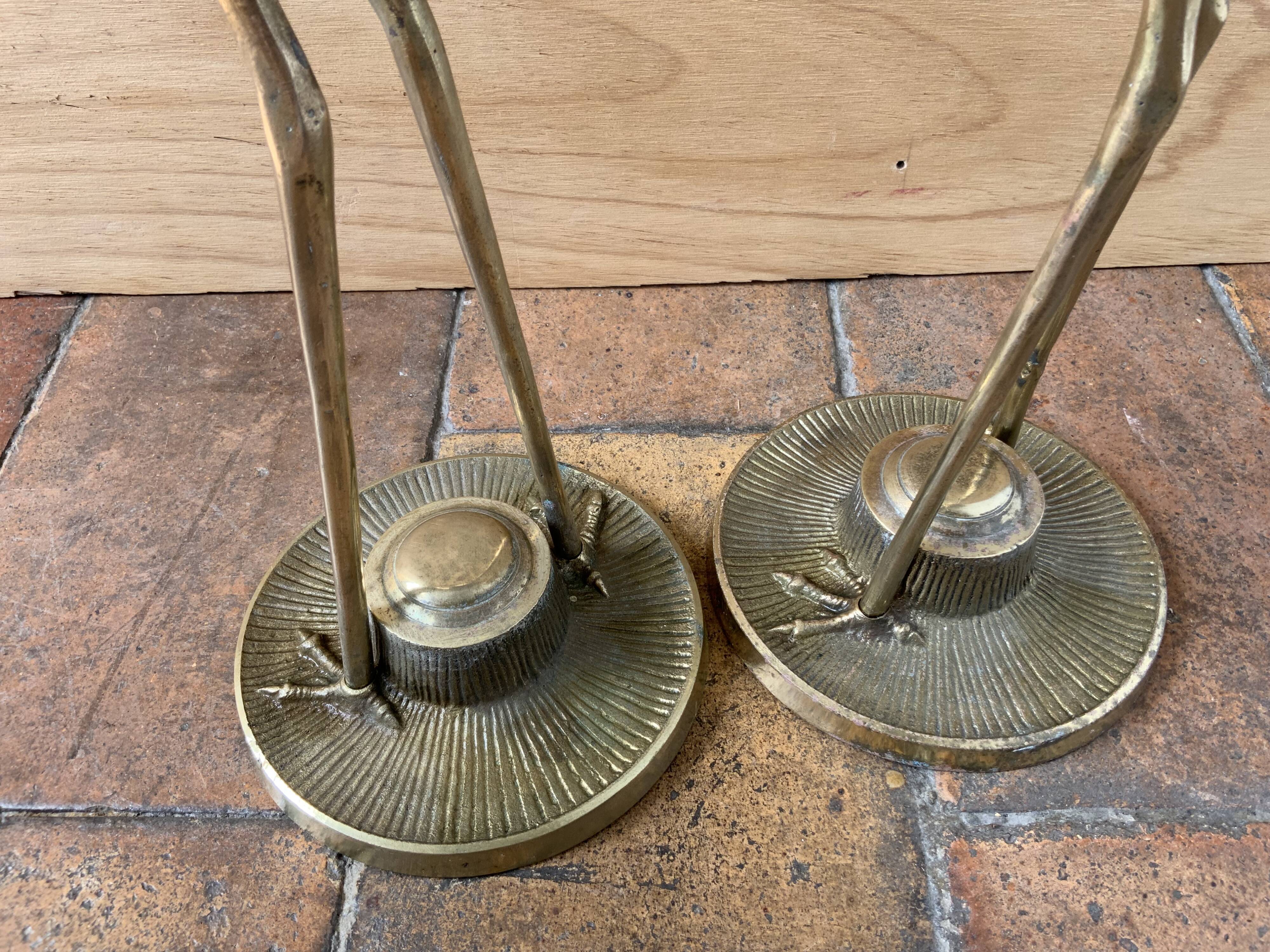 Pair of brass birds