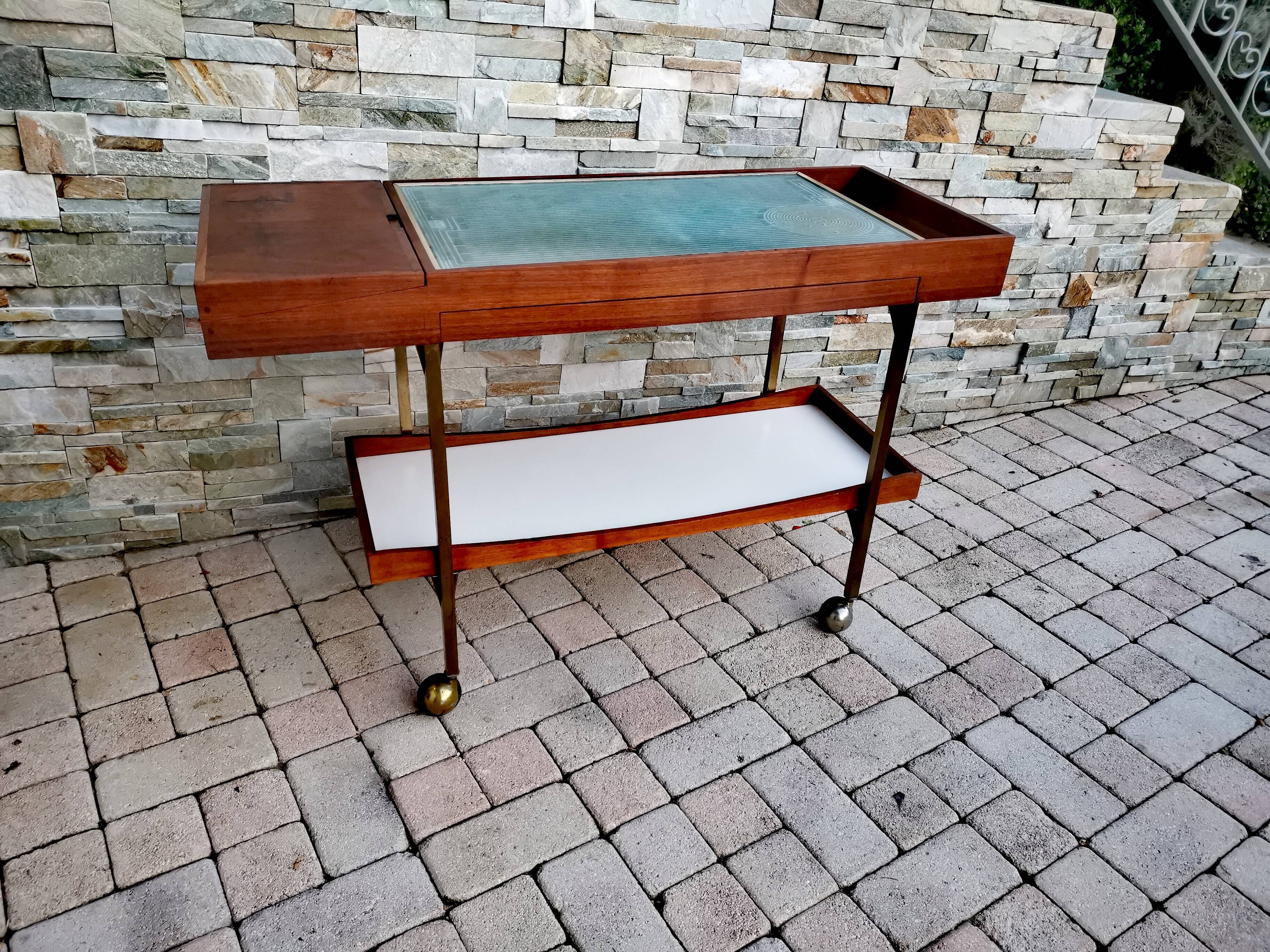 Rolling dessert bar server by Paul McCobb for Salton Hotray