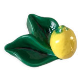 Ferlay Vallauris-style lemon ceramic pocket tray signed 1955