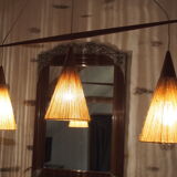 Retro wood suspension and cone/vintage rope