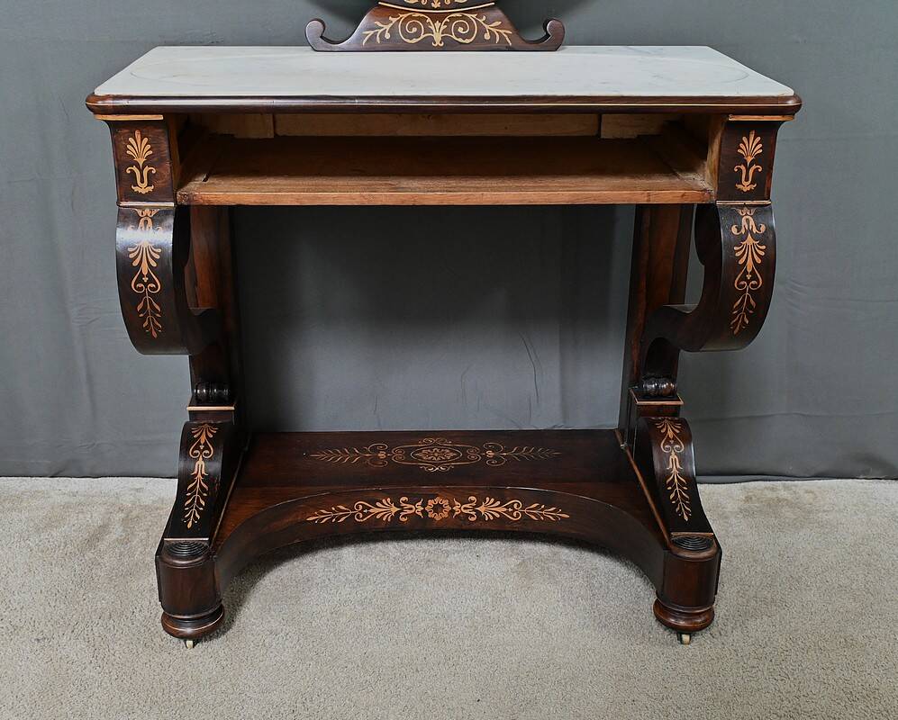 Coiffeuse en Palissandre et Marqueterie, époque Charles X – Début XIXe