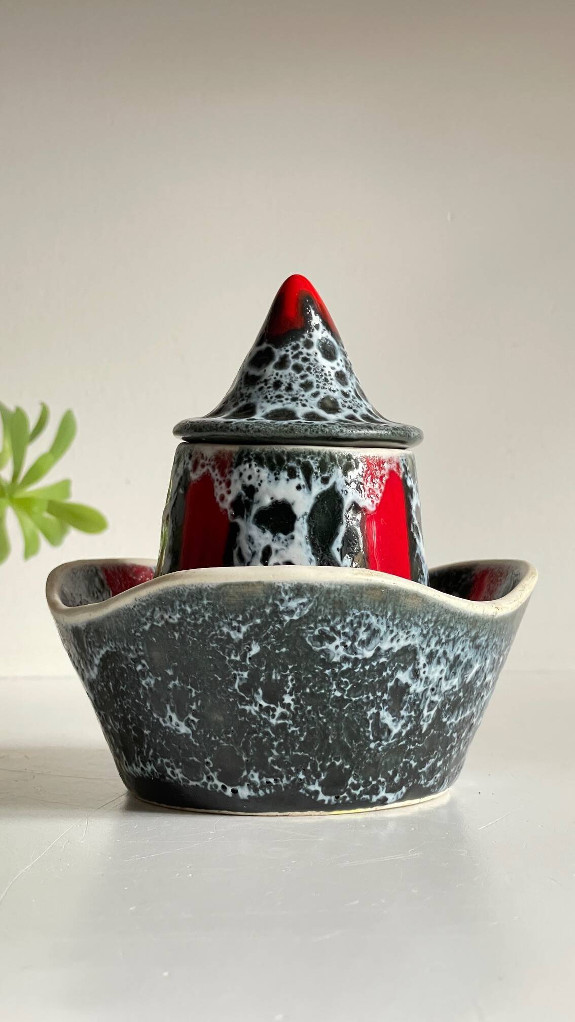 Vintage LUC VALLAURIS Ceramic Sugar Bowl