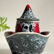 Vintage LUC VALLAURIS Ceramic Sugar Bowl