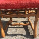 Vintage Louis XIII style chairs sheep bones in beech and velvet.