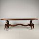 1920s Belgian Art Deco oak parquetry dining table